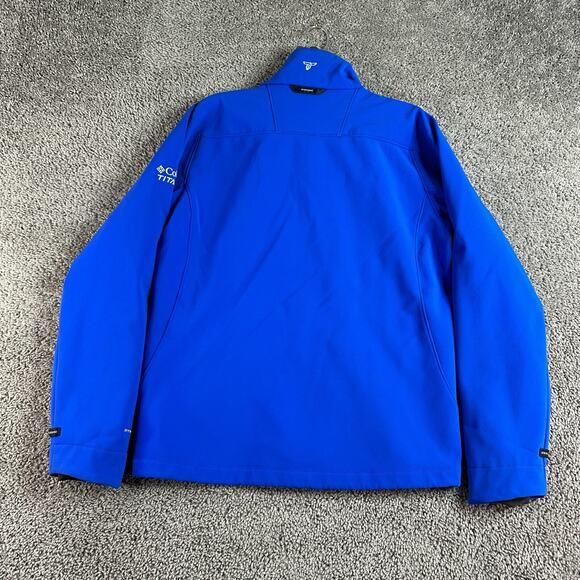 Columbia Interchange Jacket Mens M Blue Titanium Omni Shield Soft Shell Fox News - Picture 9 of 15